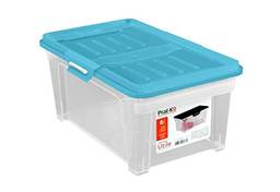 Caixa Plastica Utile Incolor 6L Tampa Prat-K Azul