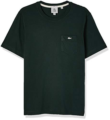 T-shirt de algodão com bolso Lacoste LIVE unissexo, Verde, PP