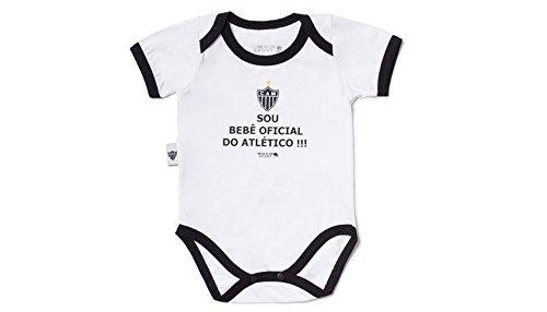 Body Bebê Oficial Atlético Mineiro, Rêve D'or Sport, Unissex, Branco/Preto, M
