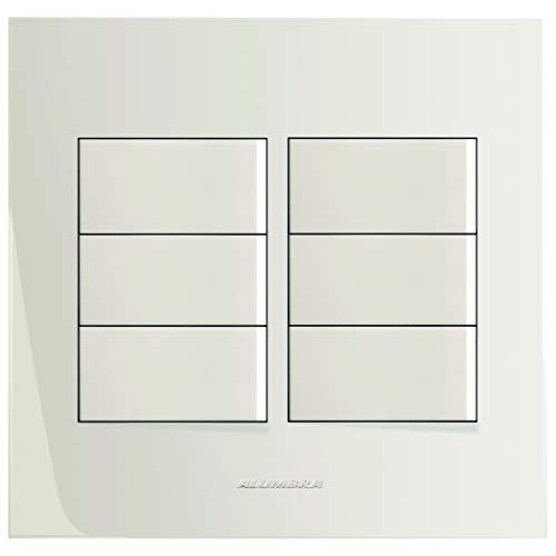 Conjunto 2 Interruptores Simples e 4 Interruptores paralelos com Placa 4X4, Alumbra, Inova 5490, Branco