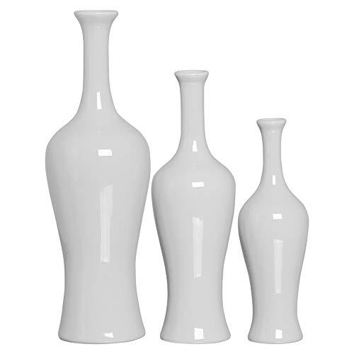 Trio De Garrafa Gorda Ceramicas Pegorin Branco