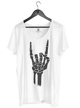 Camiseta Masculina Estonada Corte à Fio Estampada Joss Hang Skull Branco