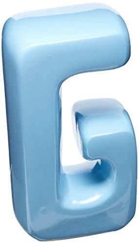 Letra G Decorativa Ceramicas Pegorin Azul Bebe