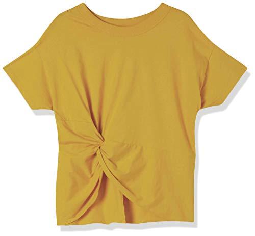 Camiseta com Nó Frontal, Colcci, Feminino, Amarelo (Amarelo Fireball), M