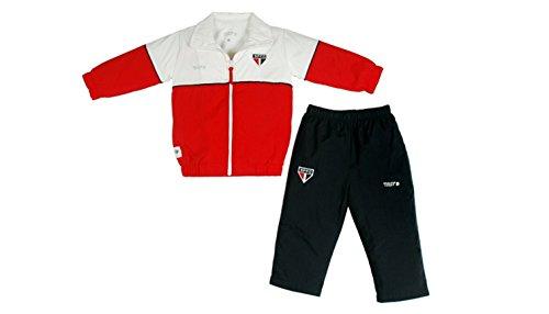 Conjunto calça e blusa com zíper São Paulo, Rêve D'or Sport, Bebê Unissex, Vermelho/Preto/Branco, G