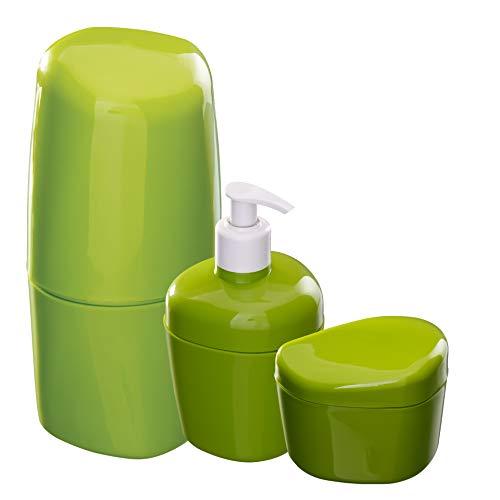 Kit de Acessórios Para Banheiro com 3 Peças Verde Astra Abacate