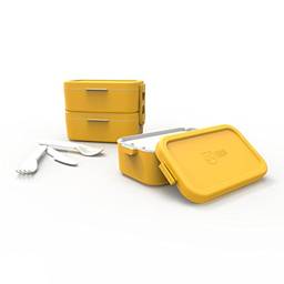 Bento Box Individual Tampa Primacor Anodilar Amarelo Polipropileno