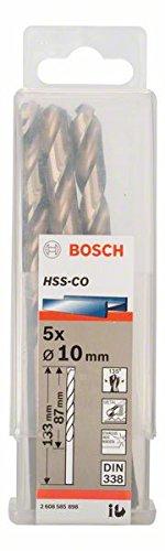 Pacote de 5 Brocas HSS-Co 10X87X133 mm, Bosch 2608585898-000, Dourada