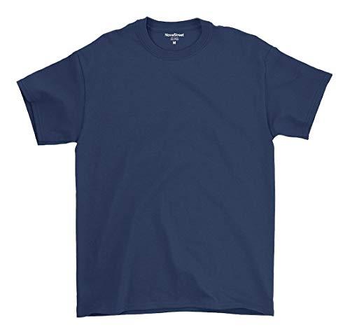 Camiseta Básica Masculina De Algodão Premium (P, Azul Marinho)