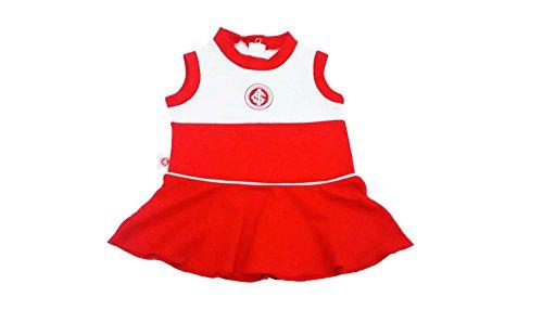 Vestido Cavado Internacional, Rêve D'or Sport, Bebê Menina, Branco/Vermelho, 1