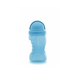 Copo Antivazamento com Canudo e Tampa Retrátil, Adoleta Bebê, Azul Bebê, 330 ml