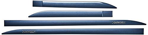 Jogo Frisos Laterais Slim, Flash Acessórios, Yaris Azul Titã com Nome Cromado Alto Relevo (4 Peças)