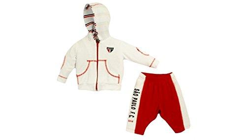 Conjunto calça e blusa com capuz São Paulo, Rêve D'or Sport, Bebê Unissex, Branco/Vermelho, P