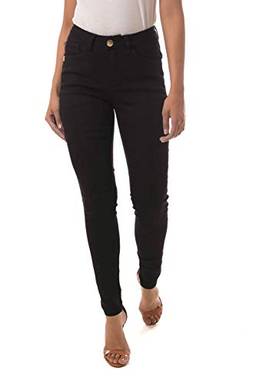 Calça Jeans Mid Rise Skinny, Eventual, Feminino, Preto, 34