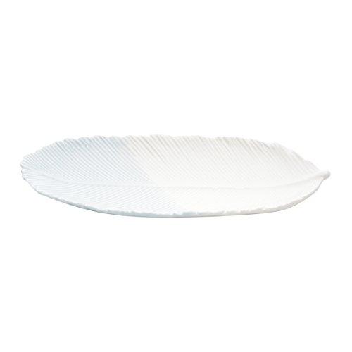 Decoração em Cerâmica Round Feather Urban Branco/Azul