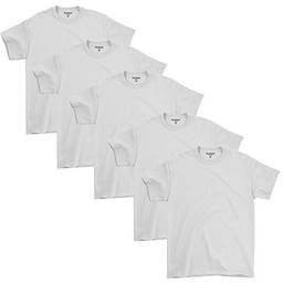 Kit 05 Camisetas Básicas Masculinas De Algodão Branca (P)