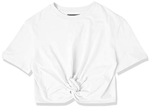 Camiseta Lisa com Nó Frontal, Colcci, Feminino, Branco (Off Shell), PP