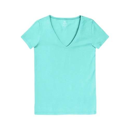 Camiseta Básica Gola V, Hering, Feminino, Azul liso, XG