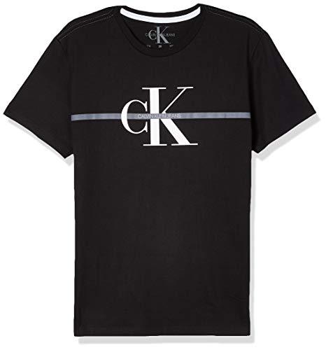 Camiseta Manga Curta Faixa, Calvin Klein, Masculino, Preto, G