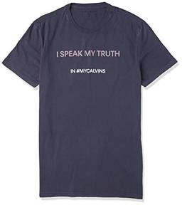 Camiseta I Speak My Truth, Calvin Klein, Masculino, Azul, G