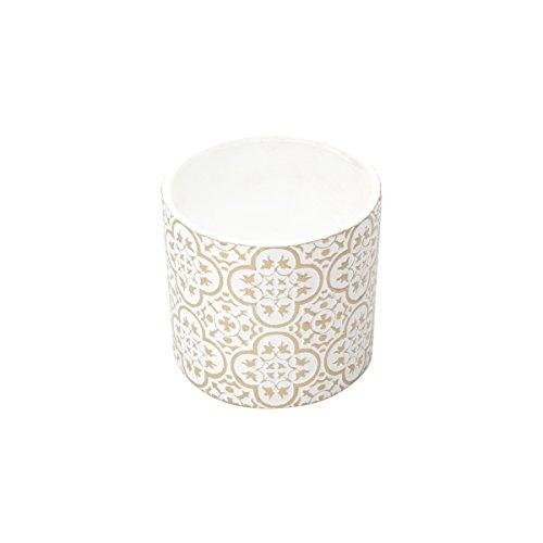 Vaso de Cerâmica Royal Flowers Urban Branco/Dourado