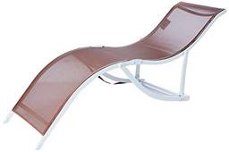Cadeira Espreguiçadeira "s" Aluminio Textilene (357) - Marrom Bel Fix Marrom