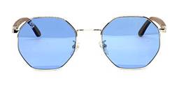 Óculos De Sol De Madeira E Metal Opal Blue, MafiawooD