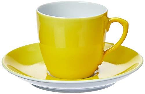 Xícara de Café Com Pires, Colours, Amarelo e Branco, Vista Alegre