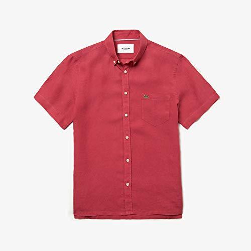 Camisa masculina Regular Fit em linho, Vermelho, 41