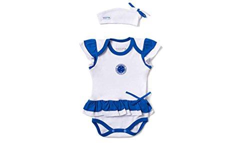 Body Vestido com Tiara Cruzeiro, Rêve D'or Sport, Bebê Menina, Branco/Azul, M