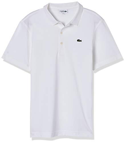 Camisa Polo Lacoste Sport Tennis Regular Fit Masculina em Malha Superleve, Branco, XXG