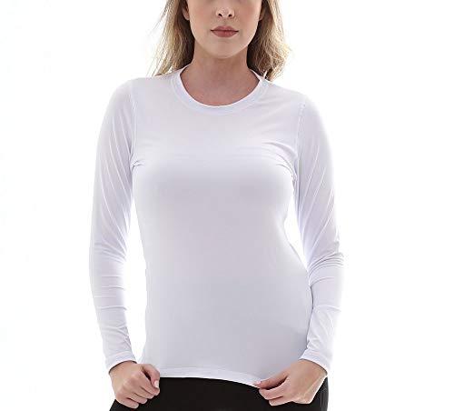 Camiseta UV Protection Feminina UV50+ Tecido Ice Dry Fit Secagem Rápida – M Branca