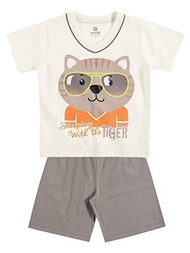 Pijama em Malha Camiseta Manga Curta e Bermuda Tiger Brandili