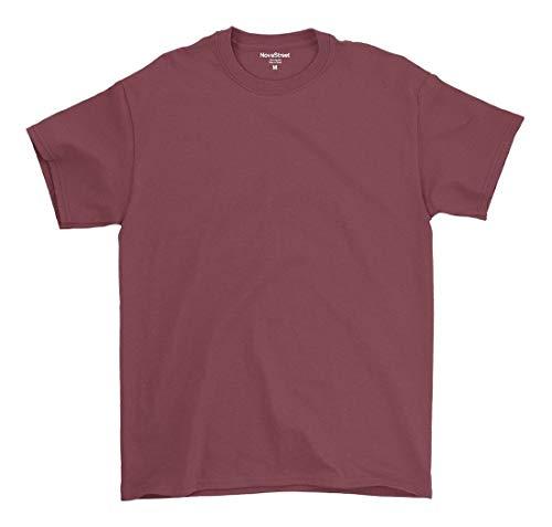 Camiseta Básica Masculina De Algodão Premium (P, Vermelho Bordô)