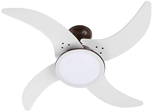 Ventilador Marreiro LED 220V 4P, Tron, Marrom Café/ Branco