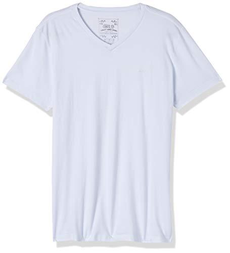 Camiseta básica gola V com logo bordado, Colcci, Masculino, Branco, XGG