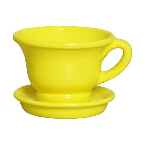 Cachepo Xicara Peq Com Pratinho Ceramicas Pegorin Amarelo