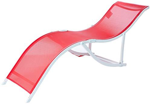 Cadeira Espreguiçadeira "s" Aluminio Textilene - Vermelho Bel Fix Vermelho