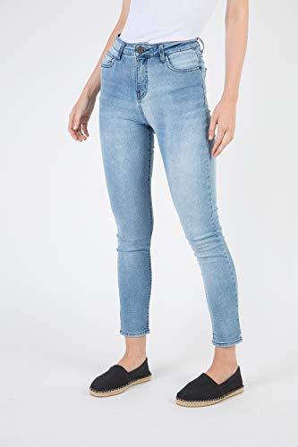 Calça jeans Cigarrete Stone, Taco, Feminino, Azul, 36