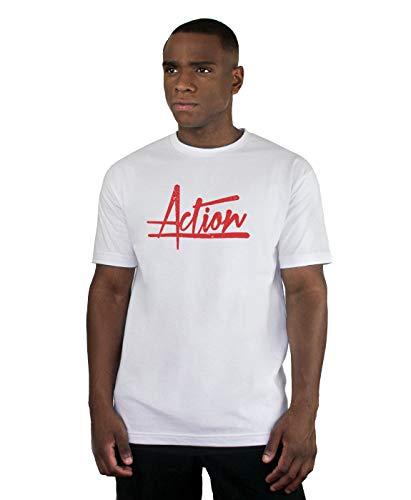 Camiseta Script, Action Clothing, Masculino, Branco, GG