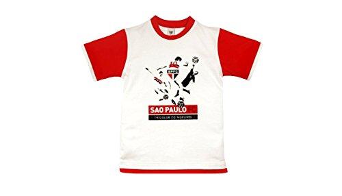 Camiseta Manga Curta Jogadores São Paulo, Rêve D'or Sport, Meninos, Branco/Vermelho, 8