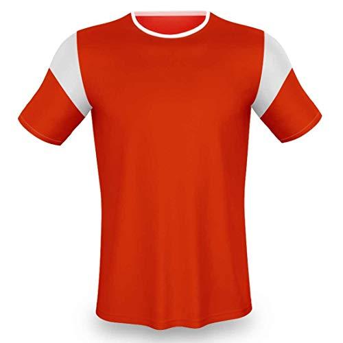 Jogo De Camisa Para Futebol Ax Esportes Onda Pop Vermelho Com Branco - 14+1 Numeradas