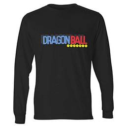 Camiseta masculina manga longa Dragon Ball Logo Preta Live Comics cor:Preto;tamanho:PP