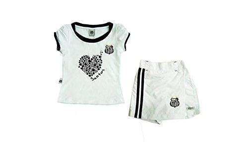 Conjunto camiseta e shorts-saia Santos, Rêve D'or Sport, Meninas, Branco/Preto, 4