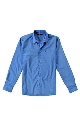 Camisa Manga Longa, Enfim, Masculina, Azul, M
