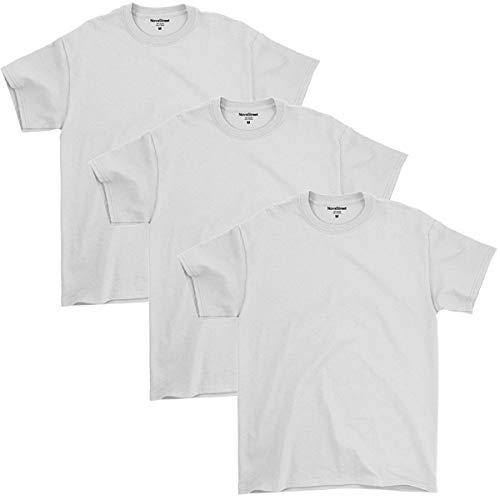 Kit 03 Camisetas Básicas Masculinas De Algodão Branca(GG)