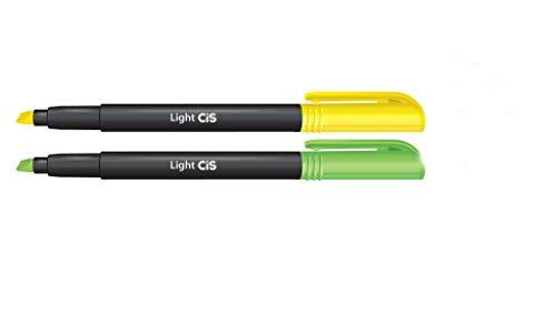 Marcador de Texto Light CIS, Amarelo/Verde, pacote de 2
