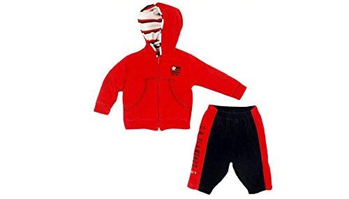 Conjunto calça e blusa com capuz Flamengo, Rêve D'or Sport, Bebê Unissex, Branco/Vermelho/Preto, M