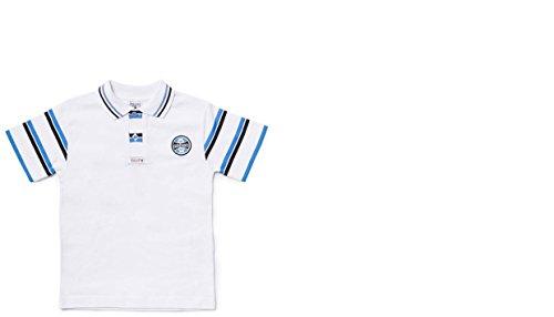 Camiseta Polo Manga Curta Grêmio, Rêve D'or Sport, Criança Unissex, Branco/Azul/Preto, 4