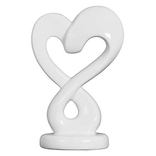 Escultura Coração Ceramicas Pegorin Branco No Voltagev